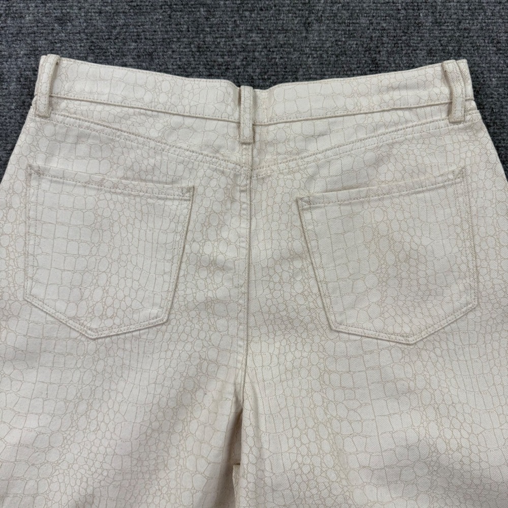 a.n.a Pants Size 10 31L Cream Croc Print High Rise Wide Leg NWT Women's - Picture 8 of 11